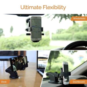 Amkette iGrip Telescopic One Touch Dashboard & Windshield Car Mount for All Mobile Phones