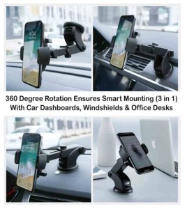 Probus - One Touch Technology 360 Degree Rotating Elongated Neck Universal Car Mount - Mobile Holder